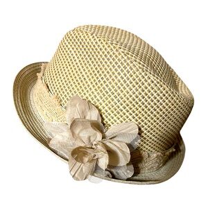 Vintage Cream Floral Embellished Sun Hat